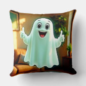 幸せな幽霊の親指を上げる クッション (裏面)