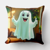 幸せな幽霊の親指を上げる クッション (正面)