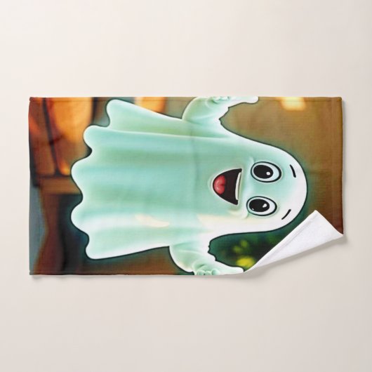 幸せな幽霊の親指を上げる バスタオルセット (ハンドタオル)