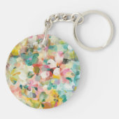 幸せな庭|の柔らかいパステル調の花びら キーホルダー (裏面)