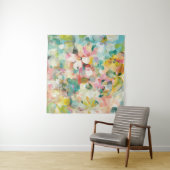 幸せな庭|の柔らかいパステル調の花びら タペストリー (インサイチュ)