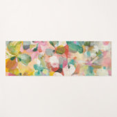 幸せな庭|の柔らかいパステル調の花びら ヨガマット (正面(横))