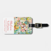 幸せな庭|の柔らかいパステル調の花びら ラゲッジタグ (正面横)