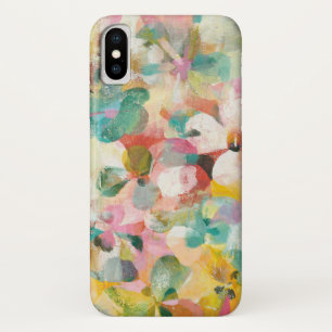 幸せな庭 の柔らかいパステル調の花びら iPhone X ケース