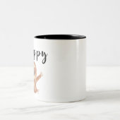 幸せな引用文の怠惰の水彩画動物の芸術があって下さい ツートーンマグカップ (中央)