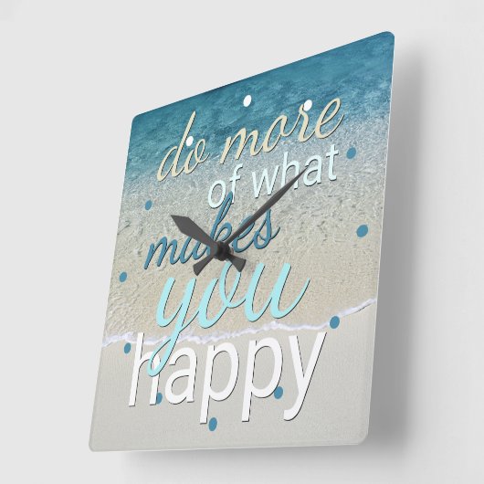 幸せな引用文 スクエア壁時計 (傾斜)