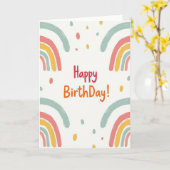 幸せな弧の誕生日カード カード (黄色い花)