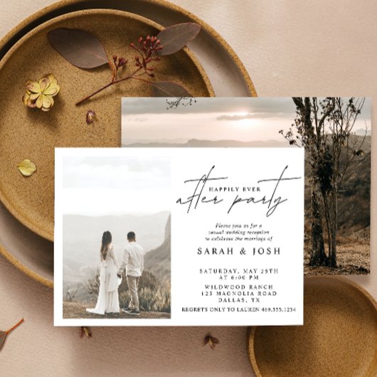 幸せな後にパーティー2フォトウェディングレセプション 案内状