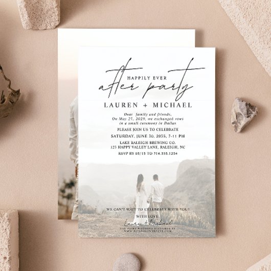 幸せな後にパーティー2フォトウェディングレセプション 案内状