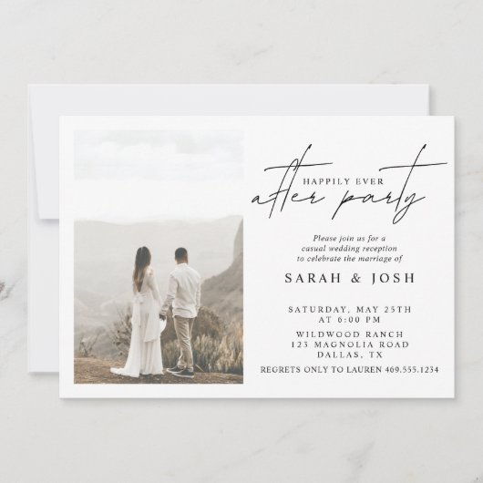 幸せな後にパーティー2フォトウェディングレセプション 案内状 (正面)