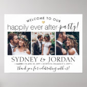幸せな後にパーティー3写真ウェディングレセプション ポスター (正面)
