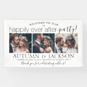 幸せな後にパーティー3写真ウェディングレセプション 横断幕 (横)