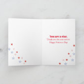 幸せな復員軍人の日のケシの花の愛国心が強い星 カード (内部)