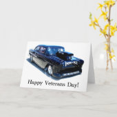 幸せな復員軍人の日の捕虜のクラシックで黒い車内広告 カード (黄色い花)