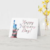 幸せな復員軍人の日(自由の《写真》ぼけ味) カード (黄色い花)