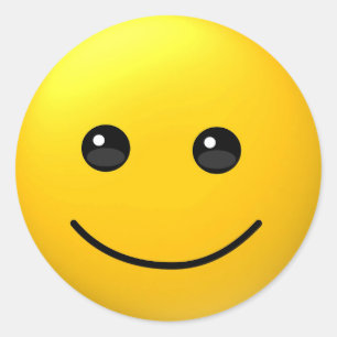 幸せな微笑のおもしろいなemojiの顔のステッカー ラウンドシール