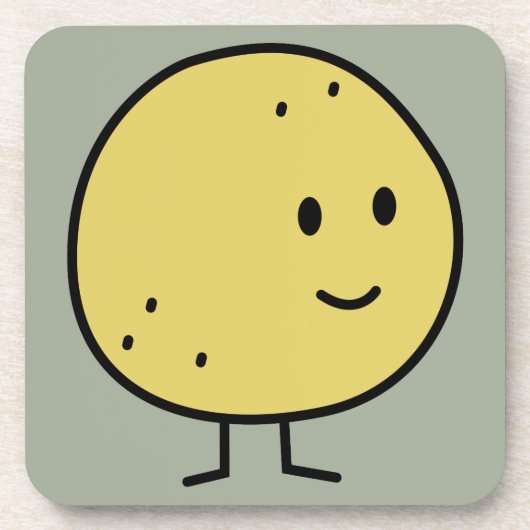 幸せな微笑のグレープフルーツのフルーツ コースター (正面)