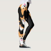 幸せな微笑のコーギーかわいくカスタムな色 レギンス (右)