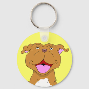 幸せな微笑のピット・ブルKeychain キーホルダー