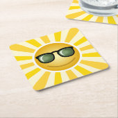 幸せな微笑の日曜日 スクエアペーパーコースター (アングル)