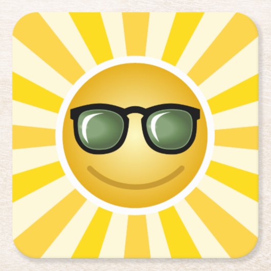 幸せな微笑の日曜日 スクエアペーパーコースター (正面)