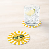 幸せな微笑の日曜日 ラウンドペーパーコースター (インサイチュ)