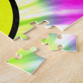 幸せな微笑の顔のEmojiの絞り染めのパズル ジグソーパズル (側面)