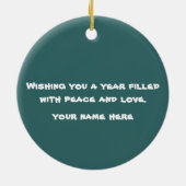 幸せな微笑動物のベビーの休日 セラミックオーナメント (裏面)