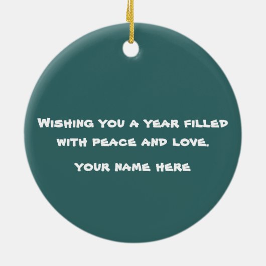 幸せな微笑動物のベビーの休日 セラミックオーナメント (裏面)