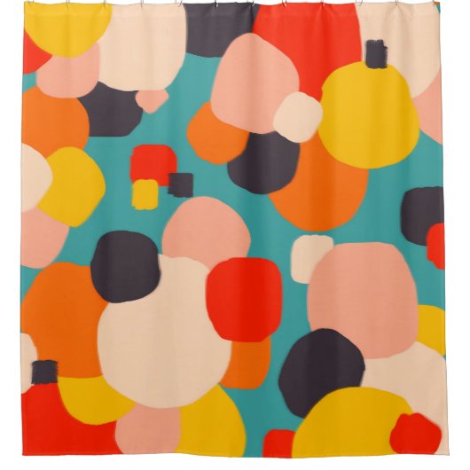 幸せな思いが殺到する シャワーカーテン (正面)