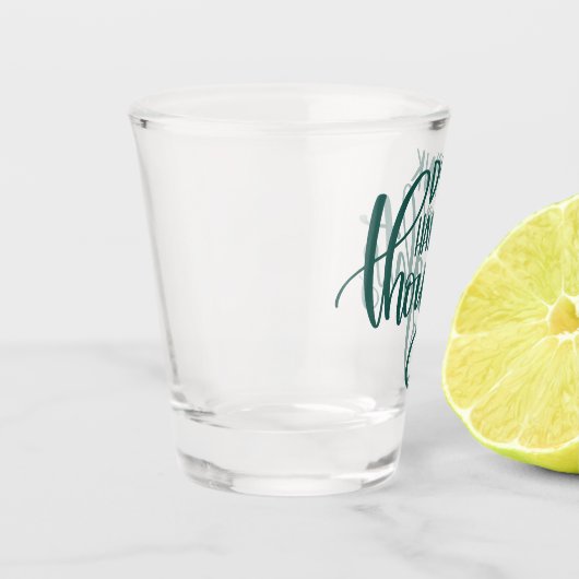 幸せな思いを飲む |アルコール飲料ユーモア ショットグラス (左)