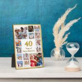 幸せな思い出の誕生日40歳（または何歳でも） フォトプラーク (側面)