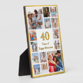 幸せな思い出の誕生日40歳（または何歳でも） フォトプラーク (側面)