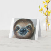 幸せな怠惰の挨拶状! 動物怠惰 カード (黄色い花)