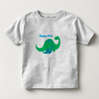 幸せな恐竜プリントの男の子用トップス トドラーTシャツ