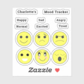 幸せな悲し怒い疲れ通常の気分の顔 シール (シート)