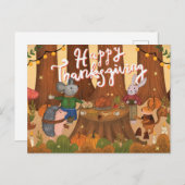 幸せな愛らしい動物への感謝 シーズンポストカード (正面/裏面)