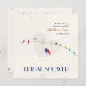 幸せな愛ブライダルシャワーの招待 招待状 (正面/裏面)