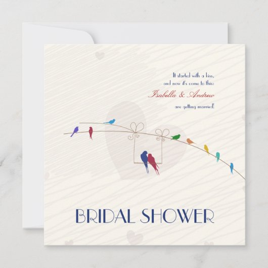 幸せな愛ブライダルシャワーの招待 招待状 (正面)