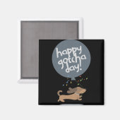 幸せな愛犬の日 犬の新しい子犬の里親 誕生日 おめでとう C マグネット (正面/裏面)
