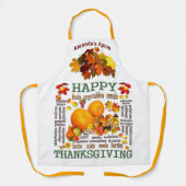 幸せな感カラフル謝祭のエプロン エプロン (正面)