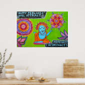 幸せな感覚はより幸せな状況を引き付ける ポスター (キッチン)