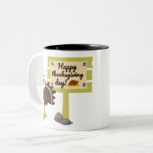 幸せな感謝おもしろいの日 ツートーンマグカップ (正面左)