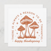 幸せな感謝のキノコお洒落テラコッタ シーズンカード (正面/裏面)