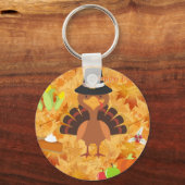 幸せな感謝の七面鳥 キーホルダー (正面)