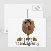 幸せな感謝の七面鳥 シーズンポストカード (正面/裏面)