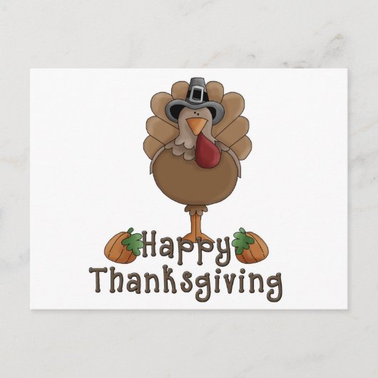 幸せな感謝の七面鳥 シーズンポストカード (正面)