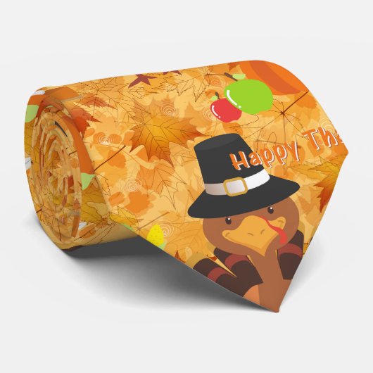 幸せな感謝の七面鳥 ネクタイ (ロール)