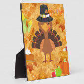 幸せな感謝の七面鳥 フォトプラーク (側面)