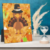 幸せな感謝の七面鳥 フォトプラーク (側面)